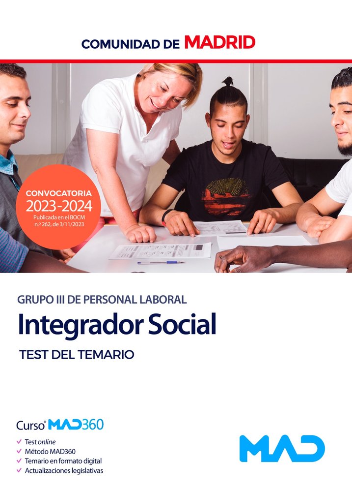 INTEGRADOR SOCIAL GRUPO III TEST TEMARIO COMUNIDAD MADRID | AA,VV | MAD | 9788414276372 Imagen principal del producto