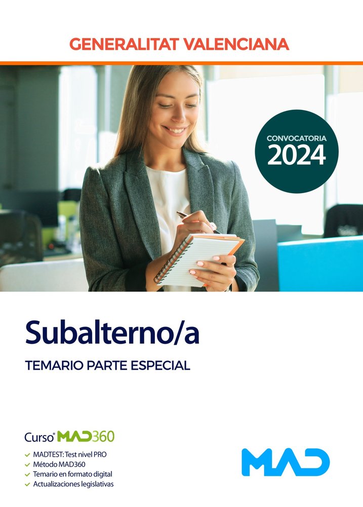 TEMARIO PARTE ESPECIAL SUBALTERNO/A GENERALITAT VALENCIANA | AA,VV | MAD | 9788414282649 Imagen principal del producto