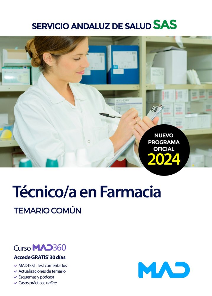 TECNICO/A FARMACIA TEMARIO COMUN SERVICIO ANDALUZ SALUD SAS | AA,VV | MAD | 9788414287033