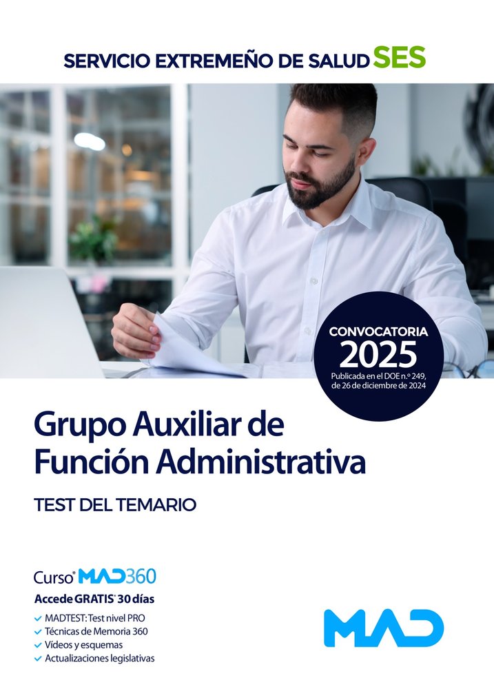 GRUPO AUXILIAR FUNCION ADMINISTRATIVA SERVICIO EXTREMEÑO SA | GOMEZ MARTINEZ, DOMINGO/PEREZ SANCHEZ-RO | MAD | 9788414292136 Imagen principal del producto