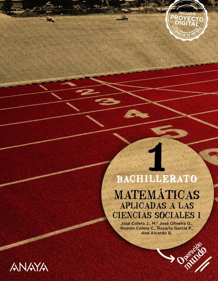 ✅ MATEMATICAS CIENCIAS SOCIALES I 1ºNB OPERAC,MUNDO 22 I COLERA JIMENEZ, JOSE/OLIVEIRA GONZALEZ, I ANAYA TEXTO I 9788414311141 Imagen principal del producto
