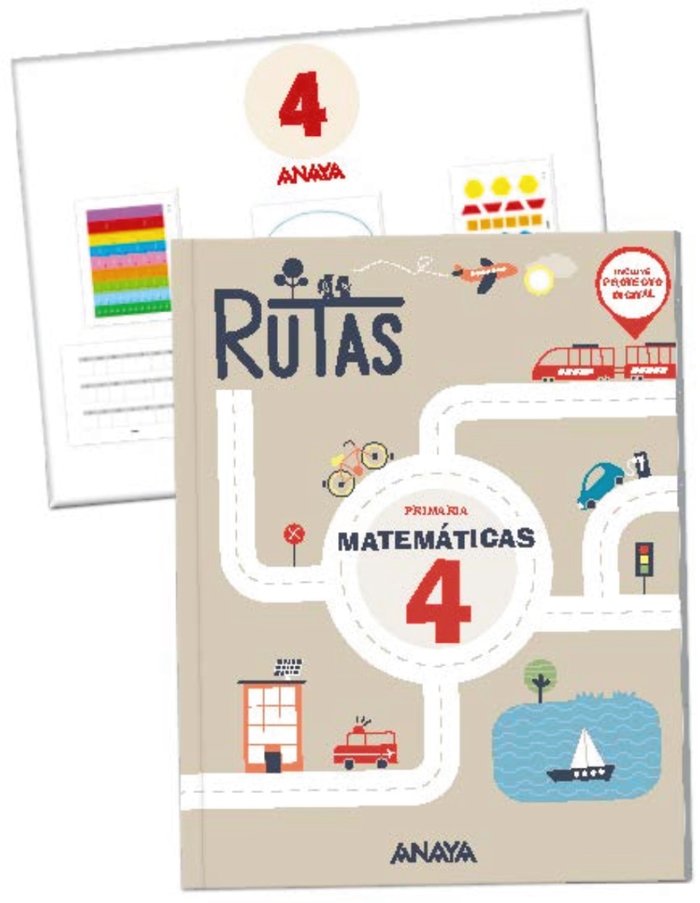 Matemáticas 4. RUTAS. (Incluye material manipulativo) | Varios autores | 9788414319871 (Anaya Texto)