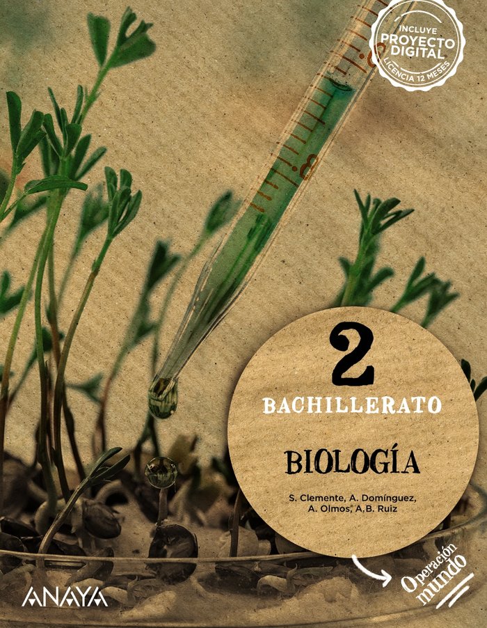 ✅ BIOLOGIA 2ºBACH 23 OPERACION MUNDO I CLEMENTE ROCA, SILVIA/DOMINGUEZ CULEBRAS I ANAYA TEXTO I 9788414329771 Imagen principal del producto