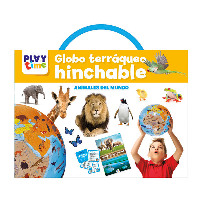 KIT GLOBO TERRAQUEO HINCHABLE - EL MUNDO DE LOS ANIMALES | PLAY TIME IMAGILAND | 1 UNIDAD | 9788418861161 Imagen principal del producto