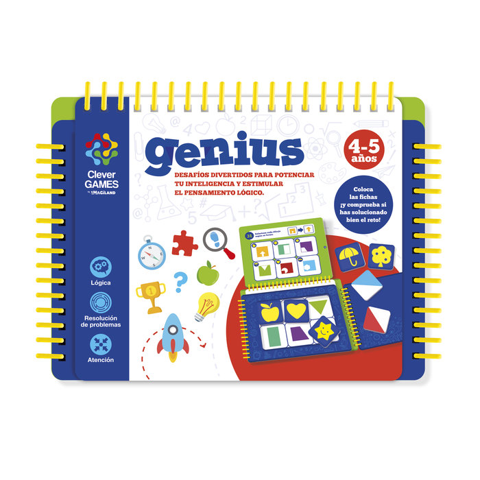 CLEVER GAMES GENIUS 4-5 AÑOS | CLEVER GAMES IMAGILAND | 1 UNIDAD | 9788418861413 Imagen principal del producto