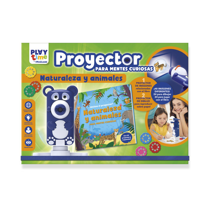 NATURALEZA Y ANIMALES PARA MENTES CURIOSAS - PROYECTOR | PLAY TIME IMAGILAND | 1 UNIDAD | 9788418861703 Imagen principal del producto
