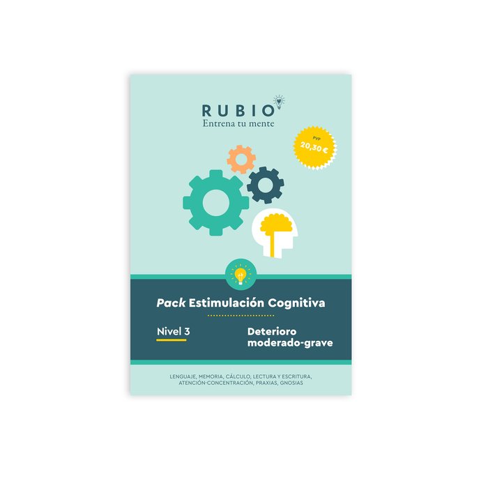 PACK RUBIO ESTIMULACION COGNITIVA NIVEL 3 7 CUADERNOS - 9788418964305