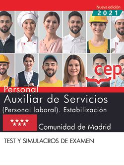 Personal Auxiliar de Servicios (Personal laboral). Estabilización. Comunidad de Madrid. Test y simulacros de examen