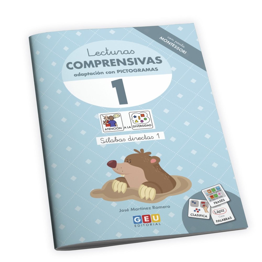 LECTURAS COMPRENSIVAS 1 EI CON PICTOGRAMAS PAUTA MONTESSORI | AA,VV | GEU | 9788419646699 Imagen principal del producto