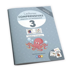 LECTURAS COMPRENSIVAS 3 EI CON PICTOGRAMAS PAUTA MONTESSORI | AA,VV | GEU | 9788419646880