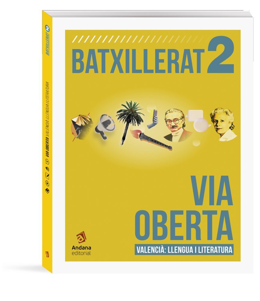 ✅ LLENGUA I LIT,2ºBACH VALENCIA 25 VIA OBERTA I AA,VV, I ANDANA TEXTO I 9788419913913 Imagen principal del producto