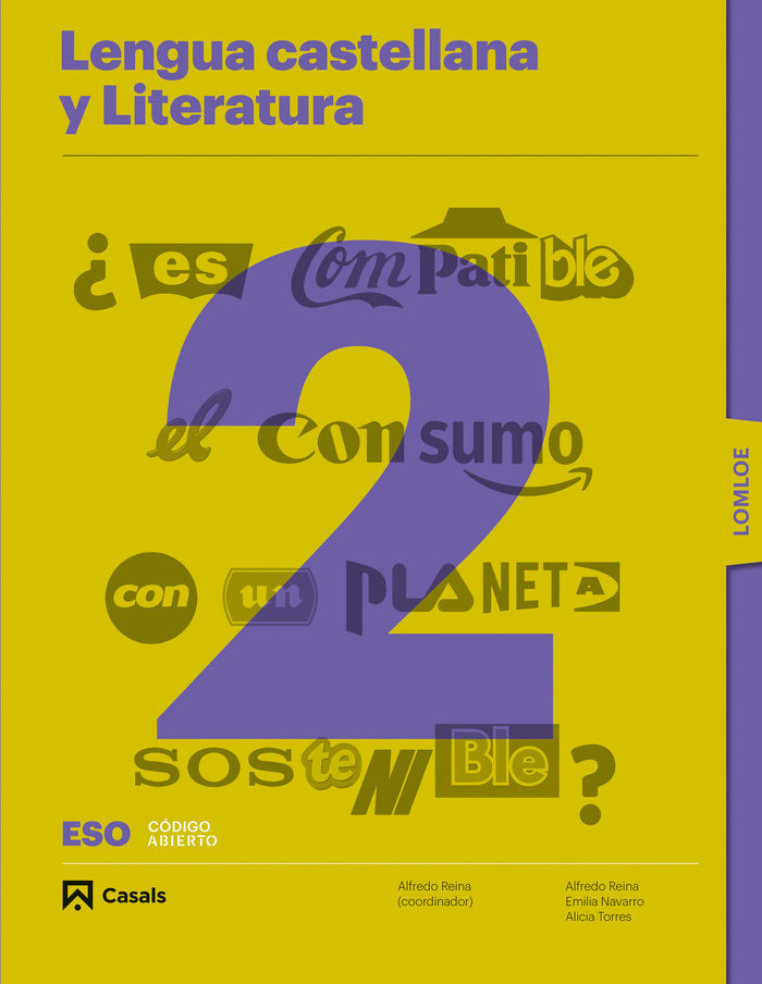 Lengua castellana y Literatura 2ºESO LOMLOE | Varios autores | 9788421874141 (CASALS) Imagen principal del producto