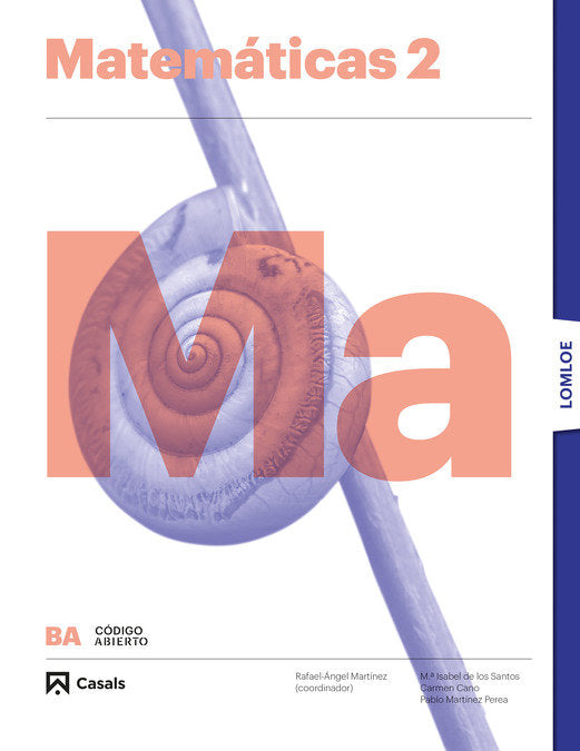 ✅ MATEMATICAS 2ºBACH 23 LOMLOE CODIGO ABIERTO I AA,VV I CASALS I 9788421874622