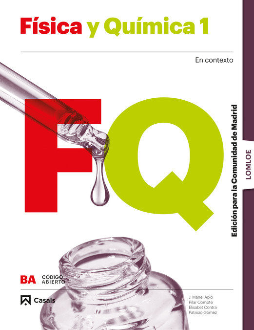 ✅ FISICA QUIMICA 1ºBACH MADRID 23 LOMLOE CODIGO ABIERTO I AA,VV I CASALS I 9788421879382 Imagen principal del producto