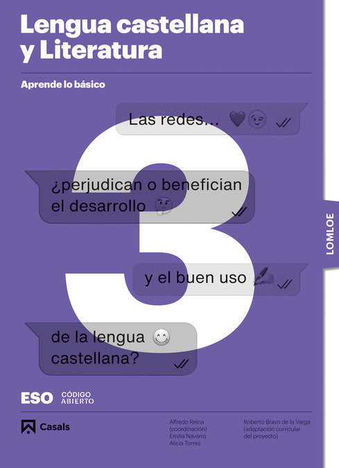 Aprende lo básico. Lengua castellana y Literatura 3ºESO. LOMLOE | Varios autores | 9788421882177 (CASALS) Imagen principal del producto