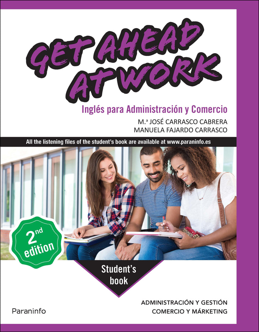 ✅ GET AHEAD AT WORK. INGLÉS PARA ADMINISTRACIÓN Y COMERCIO 2.ª EDICIÓN 2024 - 9788428362689 Imagen principal del producto