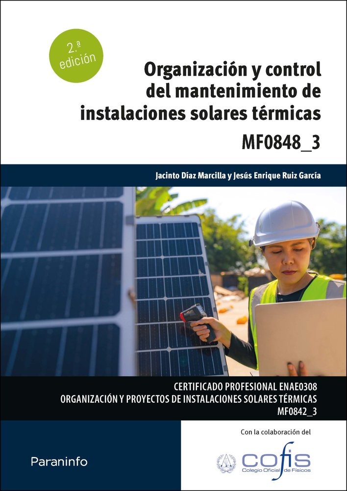 ORGANIZACION Y CONTROL MANTENIMIENTO INSTALACION SOLAR - 9788428366373 Imagen principal del producto