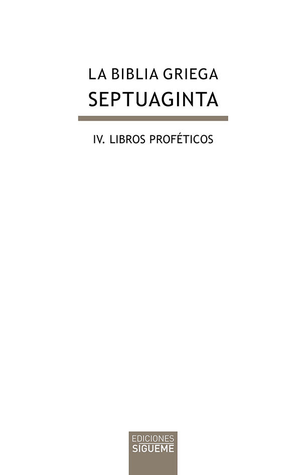BIBLIA GRIEGA IV LIBROS PROFETICOSLA - 9788430119158 Imagen principal del producto