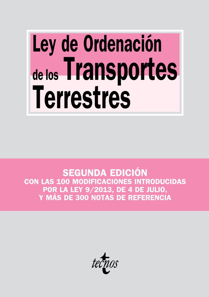 LEY DE ORDENACION DE LOS TRANSPORTES TERRESTRES 2ªED - 9788430959952 Imagen principal del producto