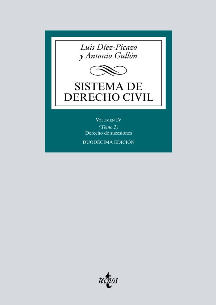 SISTEMA DE DERECHO CIVIL VOLIV TOMO 2 DERECHO SUCESIONES - 9788430971657 Imagen principal del producto