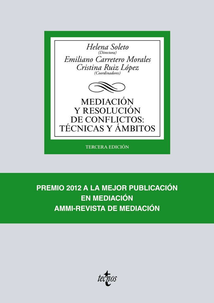 MEDIACION RESOLUCION CONFLICTOS TECNICAMBITOS 3ªED TECNOS - 9788430972739