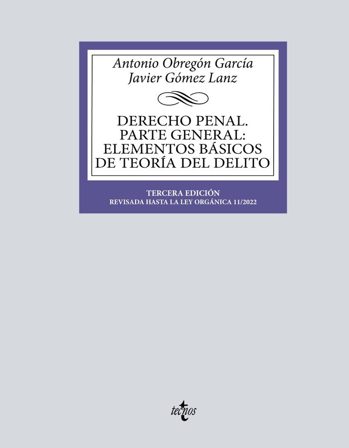 DERECHO PENAL PARTE GENERAL ELEMENTOS BASICOS TEORIA DELITO - 9788430985838