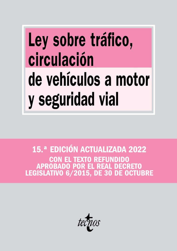 LEY SOBRE TRAFICO CIRCULACION DE VEHICULOS 15ª EDICION - 9788430985883 Imagen principal del producto