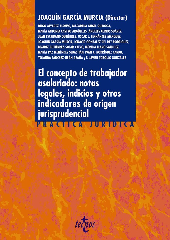 EL CONCEPTO DE TRABAJADOR ASALARIADO NOTAS LEGALES INDICIO - 9788430987115 Imagen principal del producto