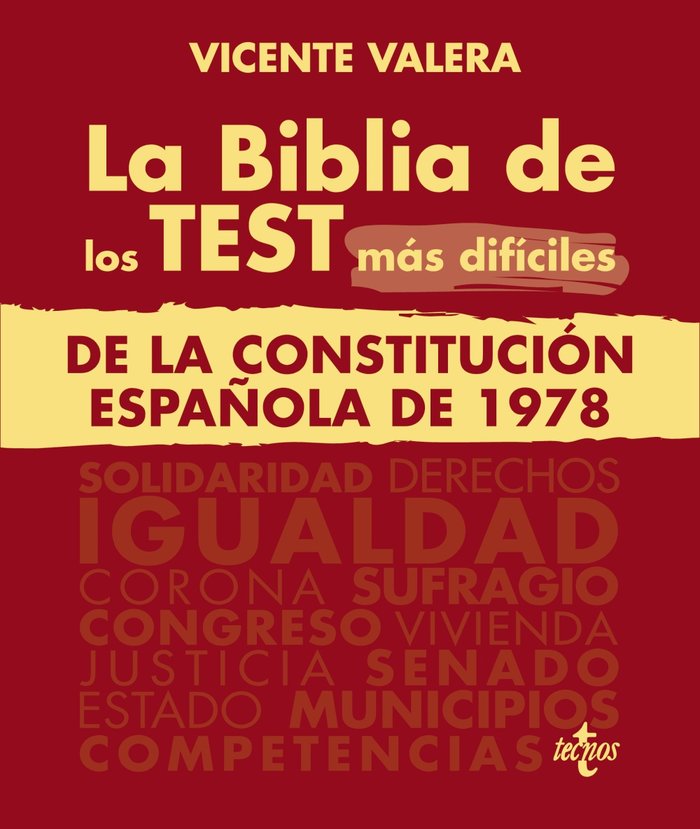 LA BIBLIA DE LOS TEST MAS DIFICILES DE LA CONSTITUCION ESPAÑ - 9788430987573 Imagen principal del producto