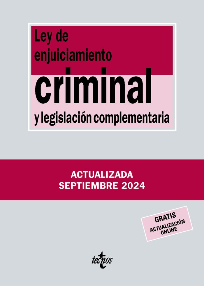 LEY ENJUICIAMIENTO CRIMINAL Y LEGISLACION COMPLEMENTARIA 41 - 9788430990986 Imagen principal del producto