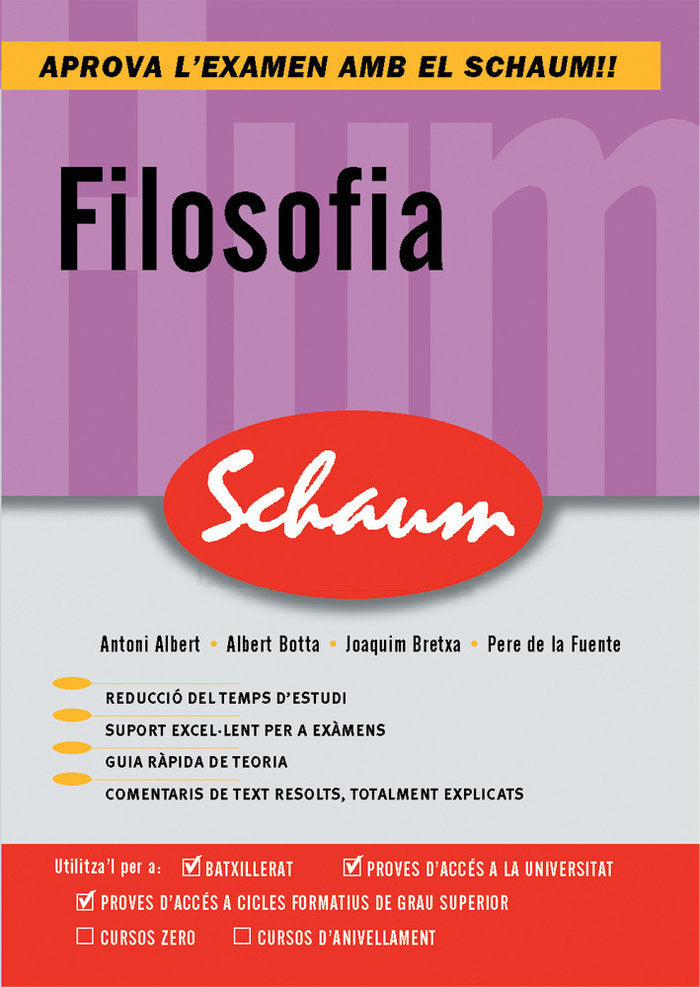 Filosofía 1º/2º Nb Schaum Catalan 05 MCGFIL49N (Mcgraw-hill) - 9788448198732