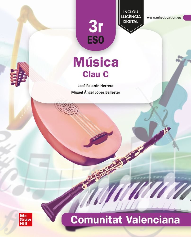 Música Clau C - 3r ESO - Comunitat Valenciana | PALAZÓN HERRER | 9788448645151 (MCGRAW-HILL) Imagen principal del producto