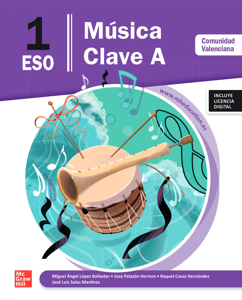 Música Clave A 1º ESO Comunidad Valenciana. Lopez (McGraw-Hill Interamericana de España S.L.) 9788448649548 Imagen principal del producto