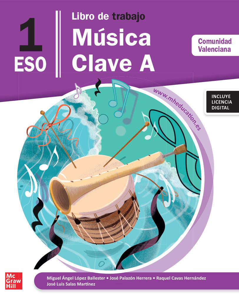 Libro de trabajo Música Clave A 1º ESO Comunidad Valenciana. Lopez (McGraw-Hill Interamericana de España S.L.) 9788448649555 Imagen principal del producto