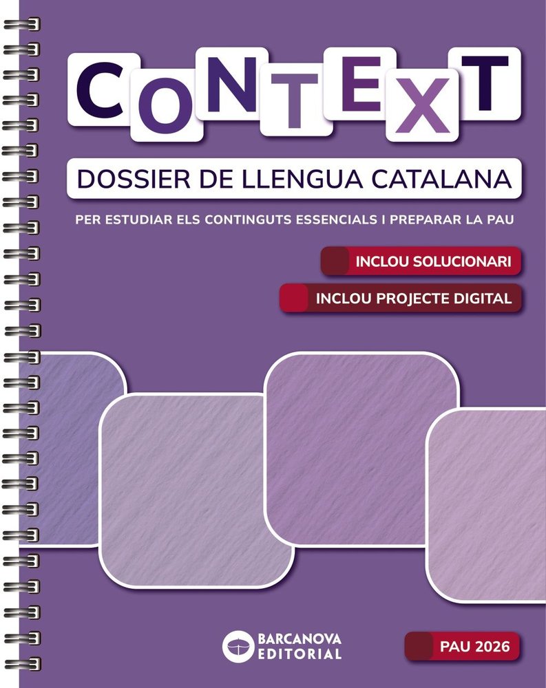 ✅ CONTEXT, DOSSIER DE LLENGUA CATALANA 2ºNB 26 I BARCANOVA, EDITORIAL I BARCANOVA EDITORIAL (CATALUÑA) I 9788448964924 Imagen principal del producto