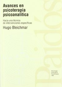 AVANCES EN PSICOTERAPIA PSICOANALITICA - 9788449303944 Imagen principal del producto