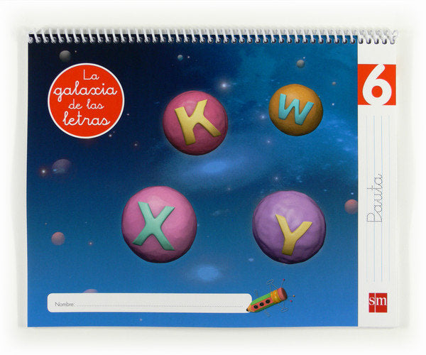 LECTOESCRITURA 5AÑOS GALAXIA 6 PAUTA 12 LETRAS SMLEN05EI | AA,VV | 9788467554724 (Sm) Imagen principal del producto