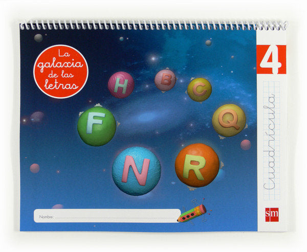 LECTOESCRITURA 5AÑOS GALAXIA 4 CUADRICULA 12 LETRASMLEN05EI | AA,VV | 9788467554755 (Sm) Imagen principal del producto