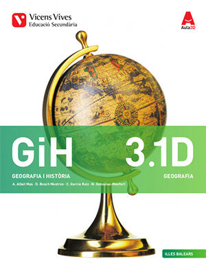 Quadern Geografía Historia 3º ESO Baleares Diversitat 16 Aul (Vicens Vives) - 9788468225586