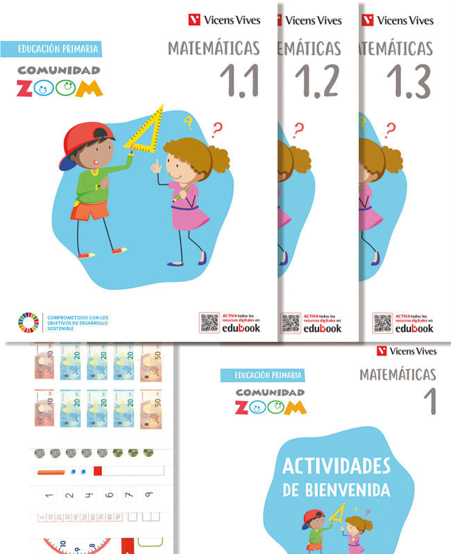MATEMATICAS 1oEP TRIM, + ACT, BIENVENIDA COMUNIDAD ZOOM 22 | | 9788468280998 (Vicens Vives)