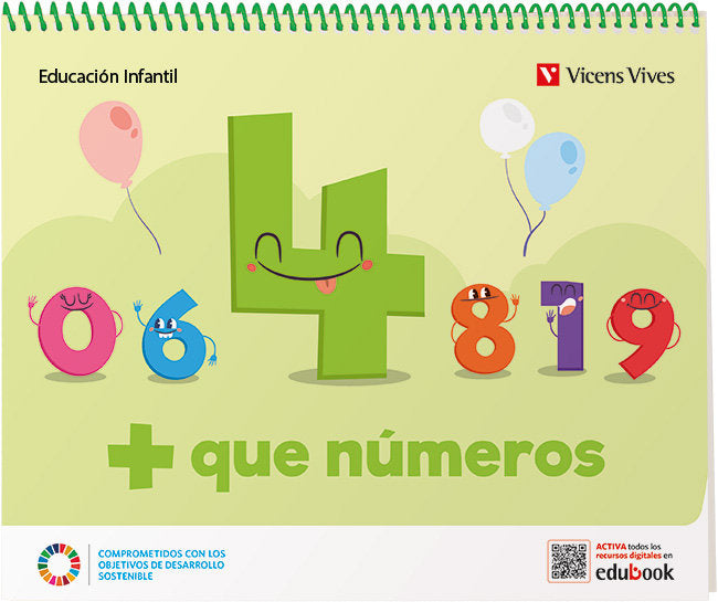 MAS QUE NUMEROS CUADERNO 4 EI4 22 | | 9788468282978 (Vicens Vives) Imagen principal del producto