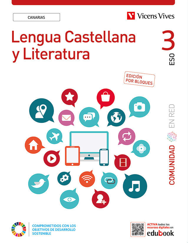 Lengua Castellana 3º ESO Canarias Bloques Comunidad en Red (Vicens Vives) - 9788468287003