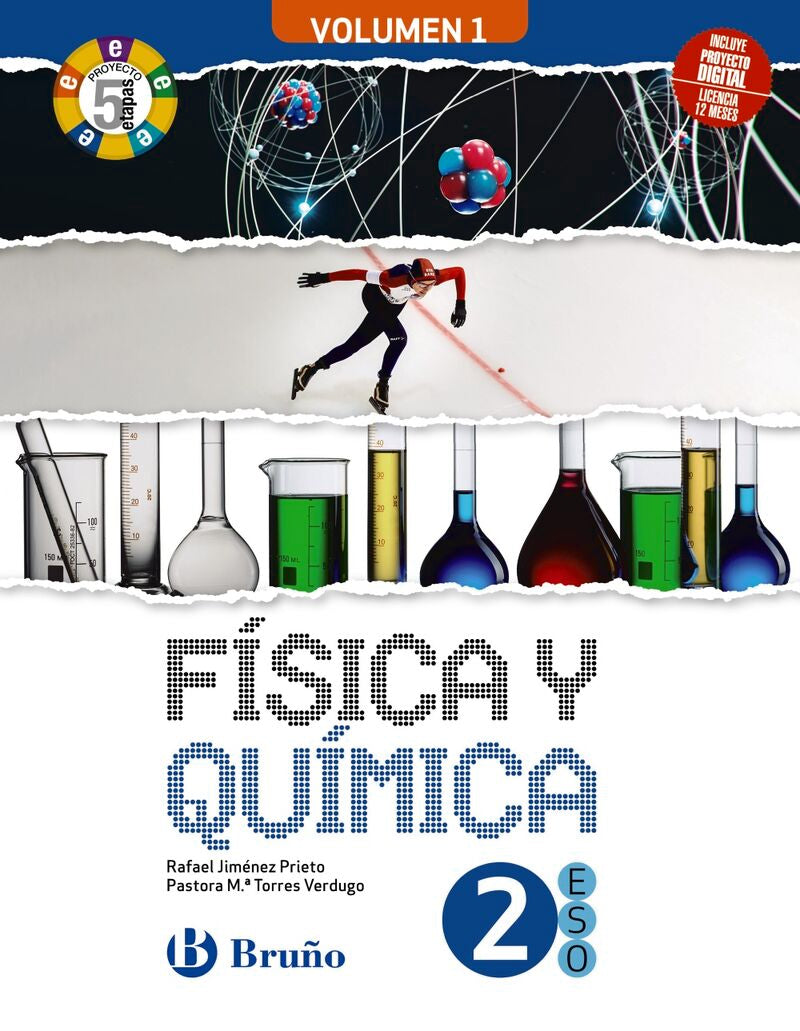 ✅ FÍSICA Y QUÍMICA 2º ESO 3 VOLÚMENES PROYECTO 5 ETAPAS VV.AA. BRUÑO - 9788469634028 Imagen principal del producto