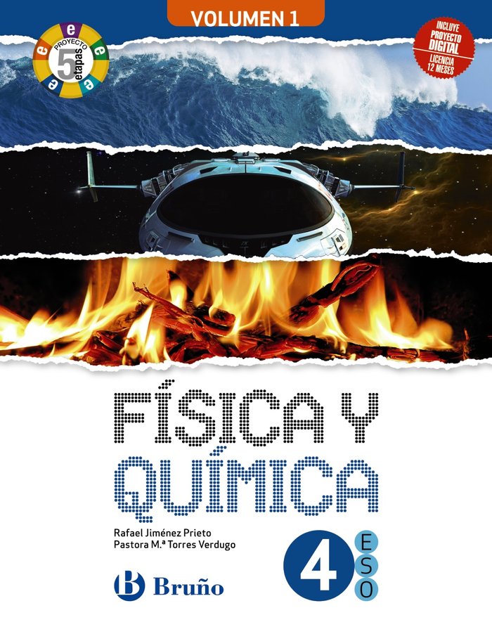 Física y Química 4ºESO 3 volúmenes Proyecto 5 etapas | Varios autores | 9788469634080 (BRUÑO) Imagen principal del producto