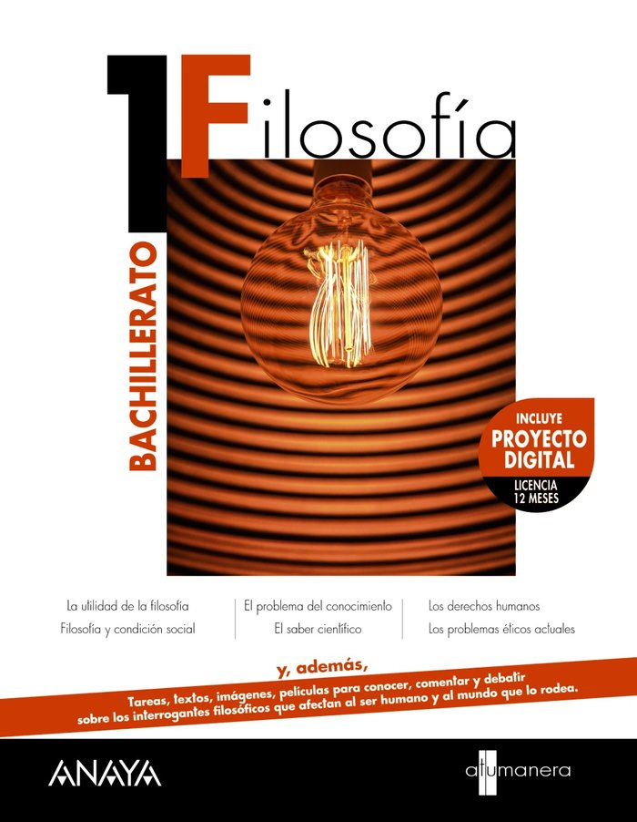 ✅ FILOSOFIA 1ºNB A TU MANERA 22 I CORCHO ASENJO, ALFREDO/CORCHO ORRIT, ROG I ANAYA TEXTO I 9788469882016 Imagen principal del producto