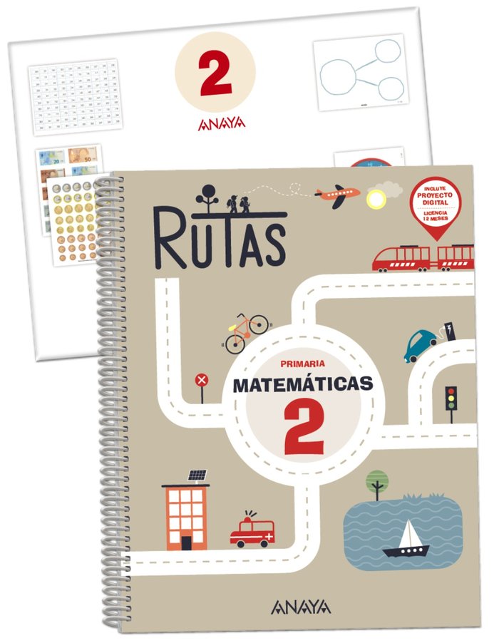 MATEMATICAS 2º de Primaria RUTAS 22 | PELLICER IBORRA, CARMEN | 9788469893685 (Anaya Texto)