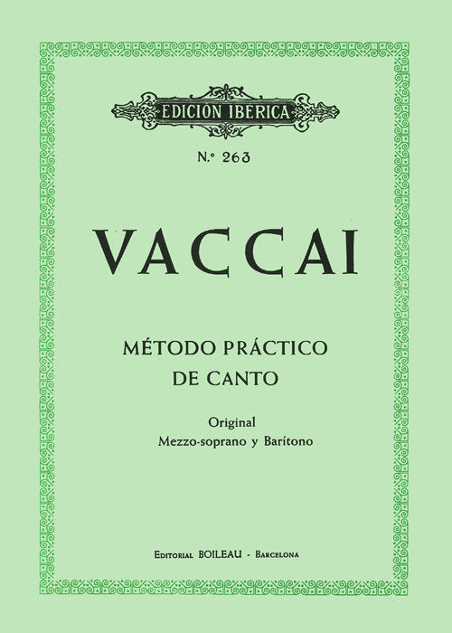 Metodo Práctico de Canto (Editorial Música Boileau) - 9788480205825