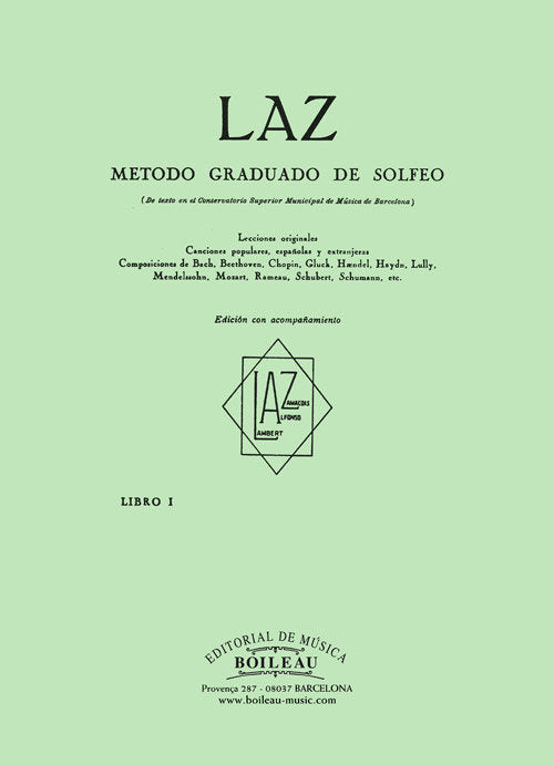 Laz con Acompañamiento Libro I (Editorial Música Boileau) - 9788480207058