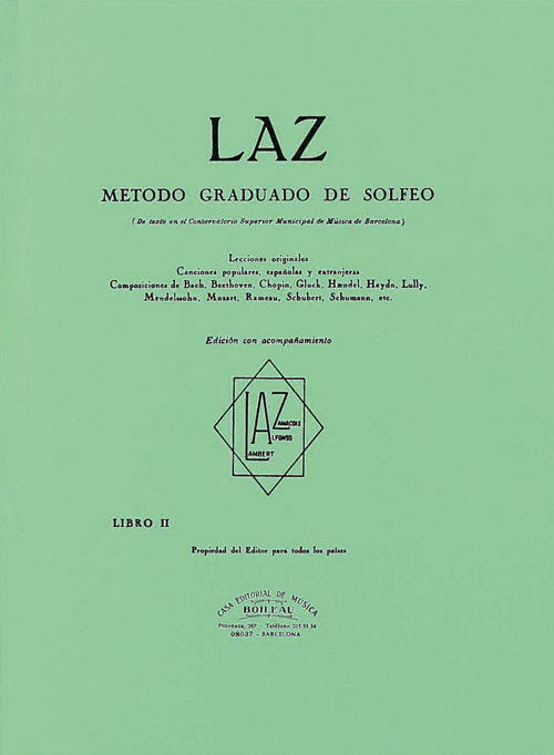 Laz con Acompañamiento Libro II (Editorial Música Boileau) - 9788480207065