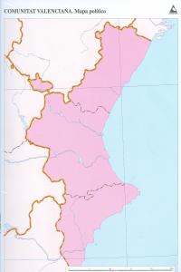 Mapas políticos mudos Comunidad Valenciana CUMIO 50 unidades